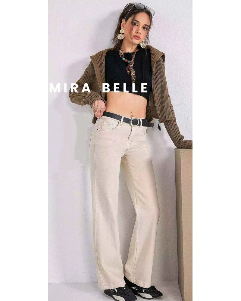 Jeans donna Mira Belle Beige all'ingrosso modello J082-21 - L&Y