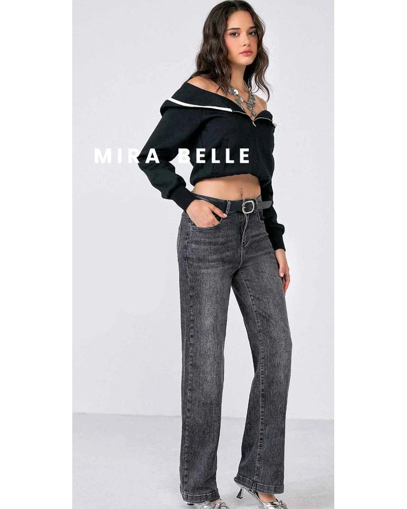 Jeans donna Mira Belle Grigio all'ingrosso modello J085 - L&Y