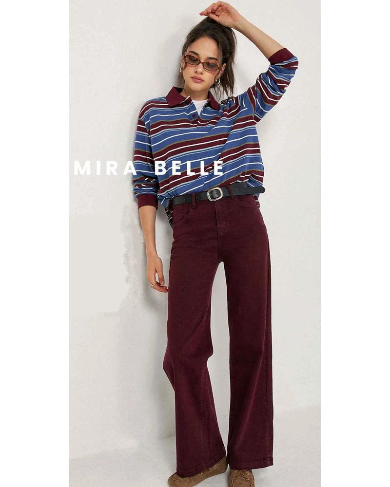 Jeans donna Mira Belle Bordo all'ingrosso modello J089 - L&Y