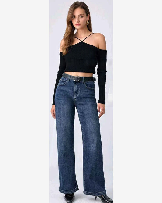 Jeans taglia comoda donna Mira Belle blu all'ingrosso modello JF090 - L&Y