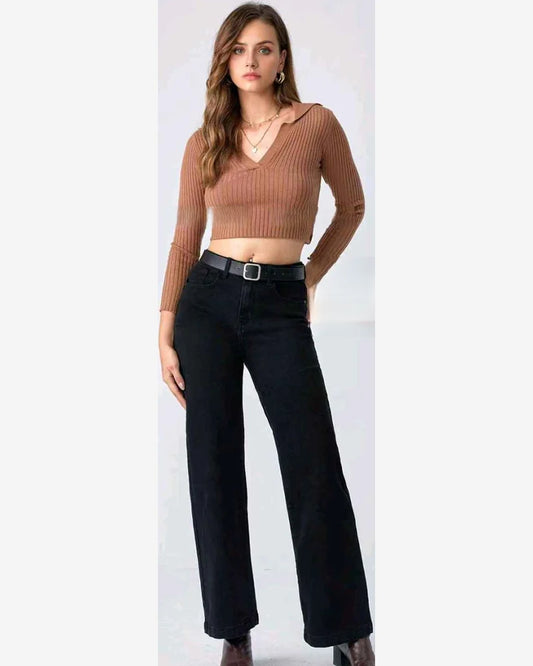 Jeans taglia comoda donna Mira Belle nero all'ingrosso modello JF091 - L&Y