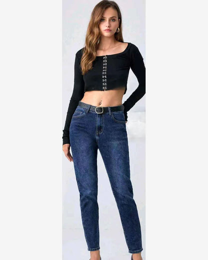 Jeans taglia comoda donna Mira Belle blu all'ingrosso modello JF098 - L&Y