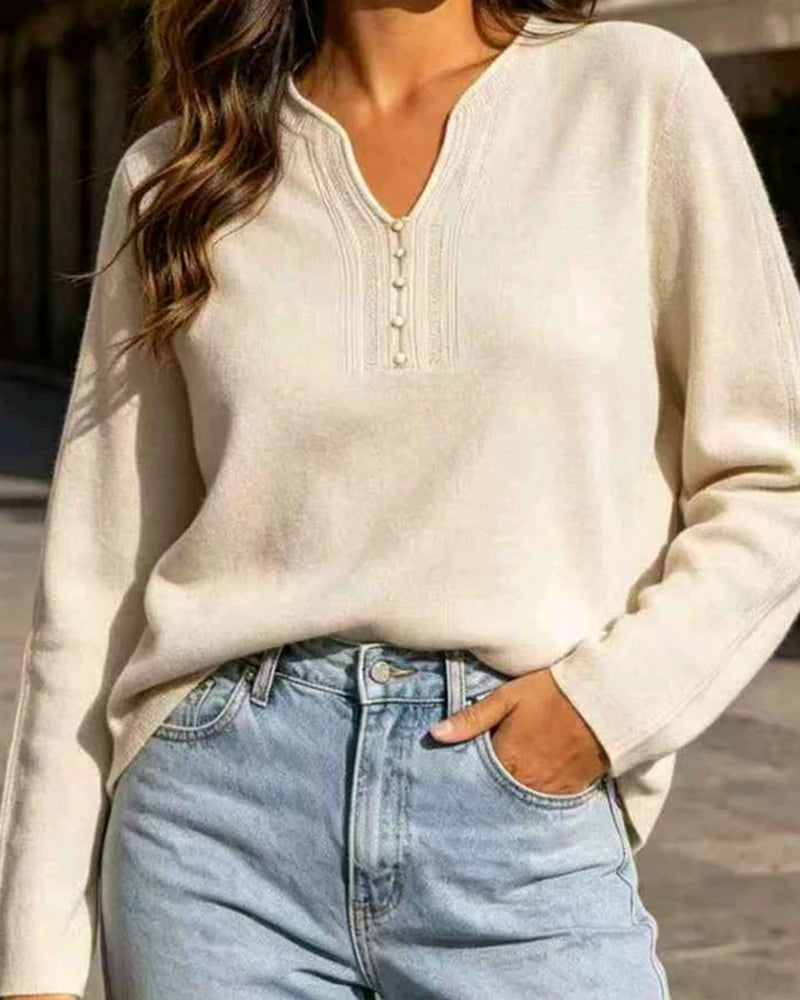 Maglia donna Blu Oltre misto all'ingrosso modello LBS83080 - L&Y