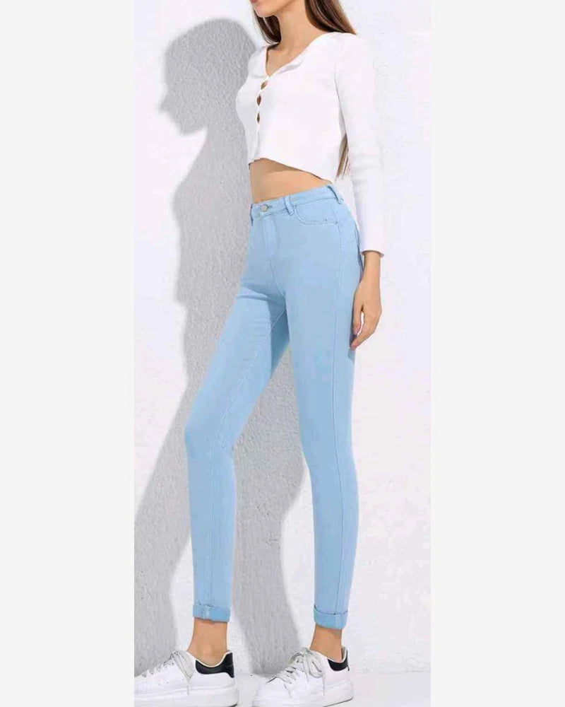 Jeans donna Kiss Pink all'ingrosso modello M2009 - L&Y - Azzurro