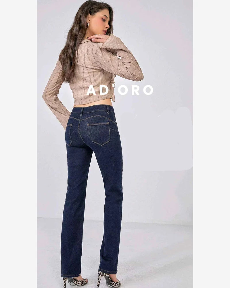 Jeans donna AD'ORO blu all'ingrosso modello M7696 - L&Y