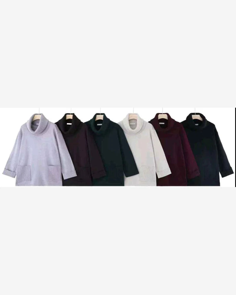 Maglia donna Blu Oltre misto all'ingrosso modello MBE84646 - L&Y - foto 2