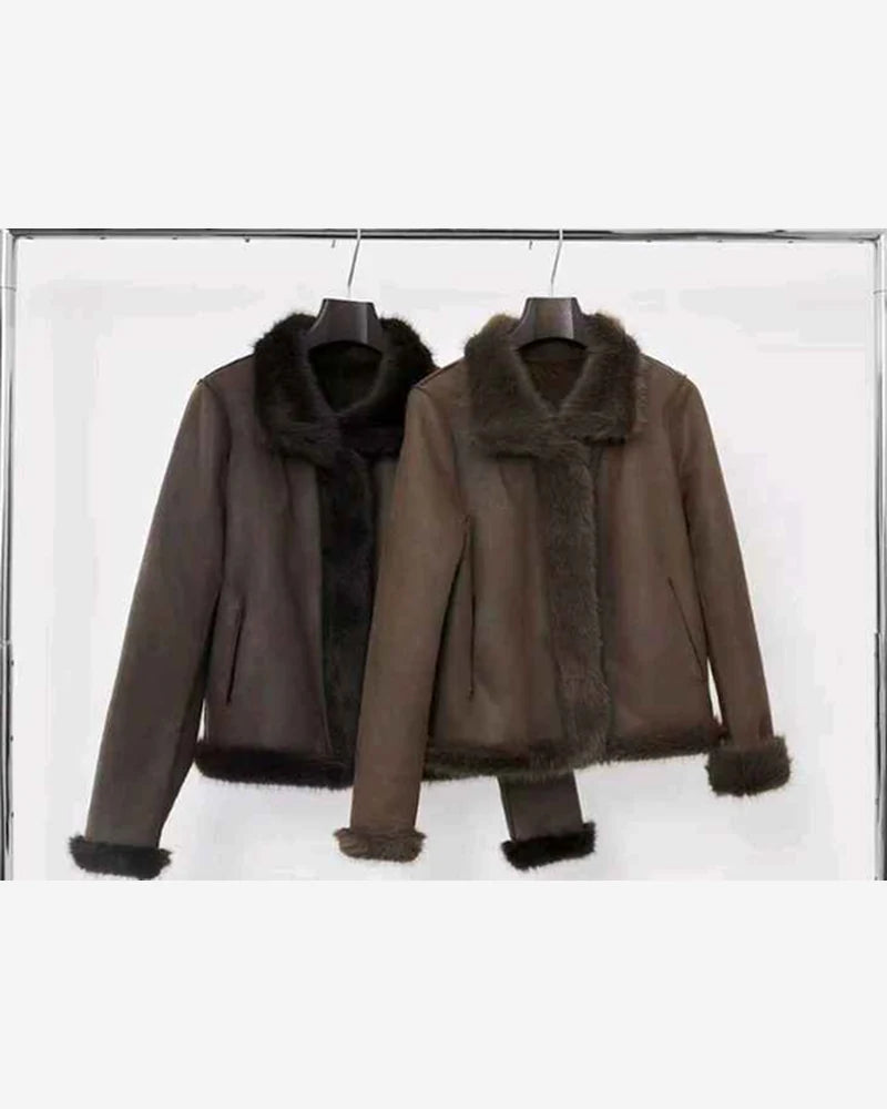 Ecopelliccia donna Monte Cervino caffè all'ingrosso modello MBF6613 - L&Y - foto 3
