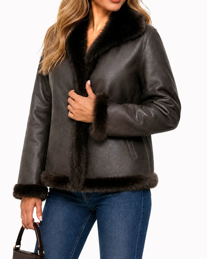 Ecopelliccia donna Monte Cervino caffè all'ingrosso modello MBF6613 - L&Y - foto 2