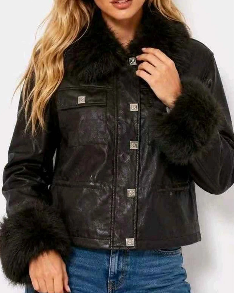 Giacca di ecopelle donna Monte Cervino all'ingrosso modello MH346 - L&Y