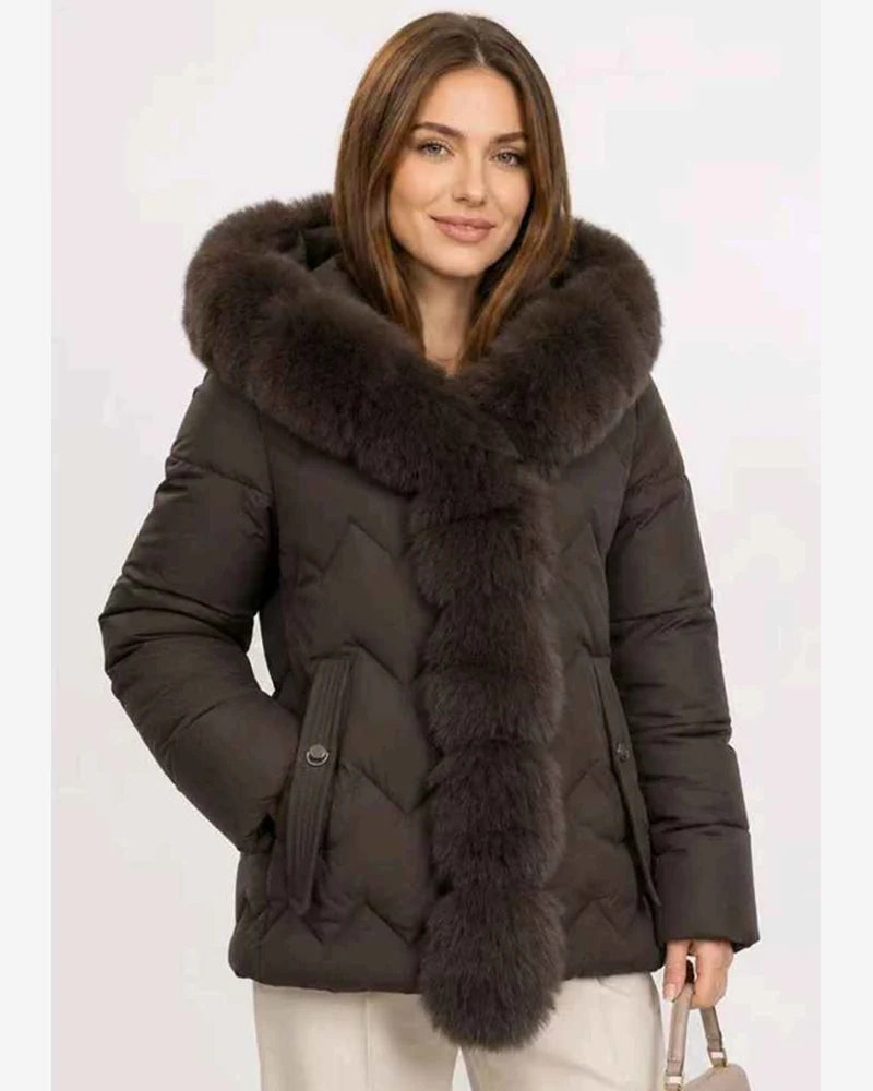 Giubbotto donna Monte Cervino nero all'ingrosso modello MY0695 - L&Y