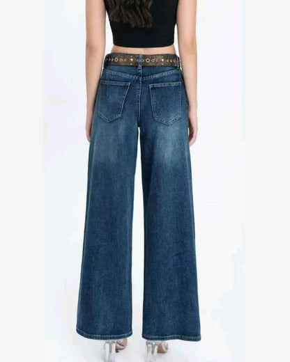 Jeans donna Water Jeans blu all'ingrosso modello N1635 - L&Y - foto 2