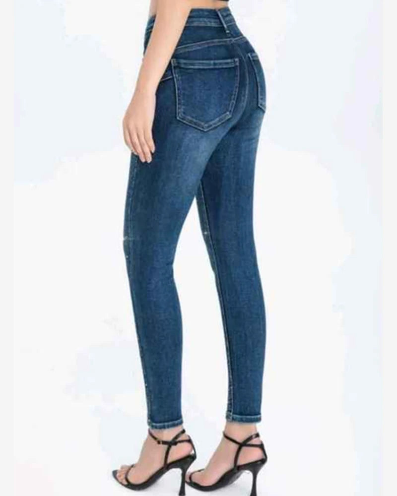 Jeans donna Water Jeans blu all'ingrosso modello N1665 - L&Y - foto 2