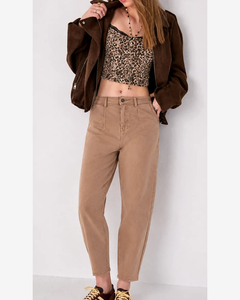 Jeans donna Mira Belle khaki all'ingrosso modello N2795 - L&Y - Khaki