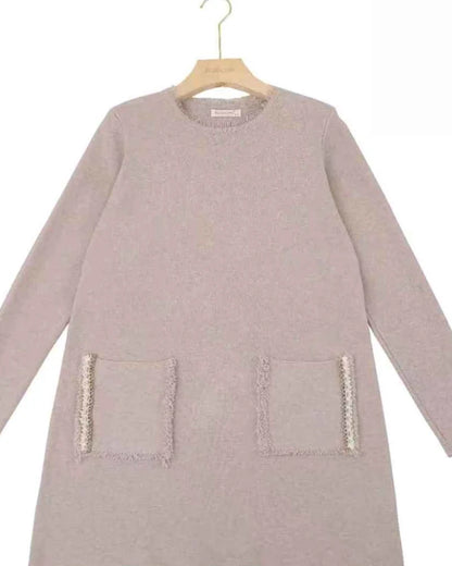 Maglia donna Blu Oltre misto all'ingrosso modello NBZ84494 - L&Y