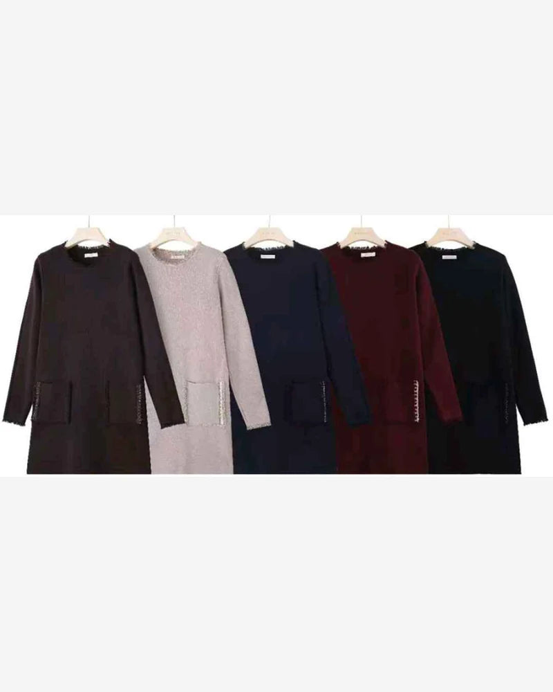 Maglia donna Blu Oltre misto all'ingrosso modello NBZ84494 - L&Y - foto 2