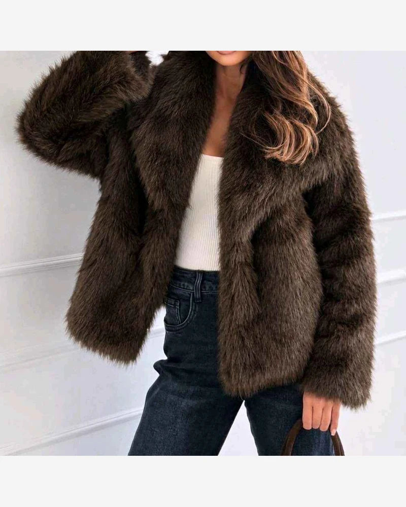 Ecopelliccia donna Vinceotto caffé all'ingrosso modello P-0408 - L&Y - foto 3