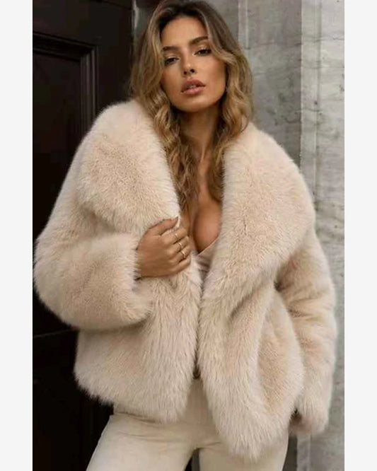 Ecopelliccia donna Vinceotto beige all'ingrosso modello P-553 - L&Y