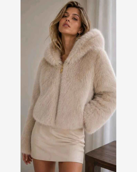 Ecopelliccia donna Vinceotto beige all'ingrosso modello P-586 - L&Y
