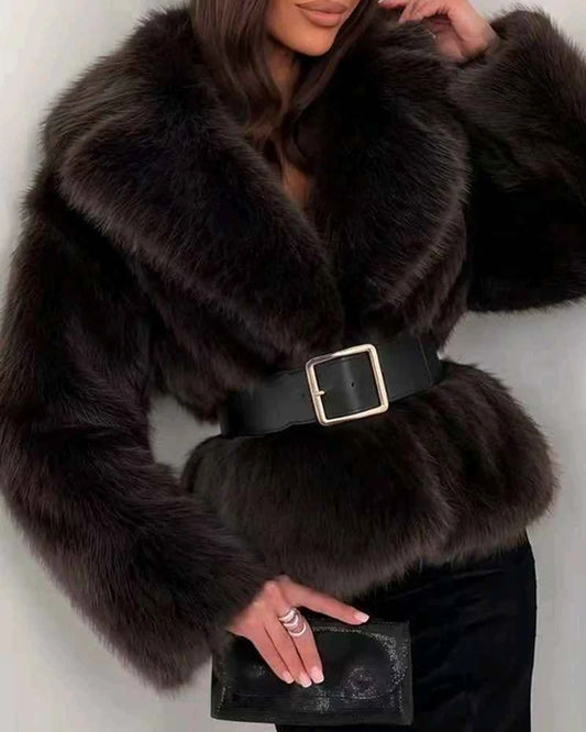 Ecopelliccia donna Vinceotto caffè all'ingrosso modello P-598 - L&Y