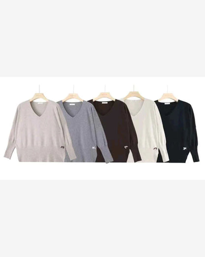 Maglia donna Blu Oltre misto all'ingrosso modello QB84814 - L&Y - foto 2