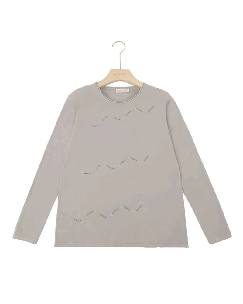 Maglia donna Blu Oltre misto all'ingrosso modello QBS83150 - L&Y