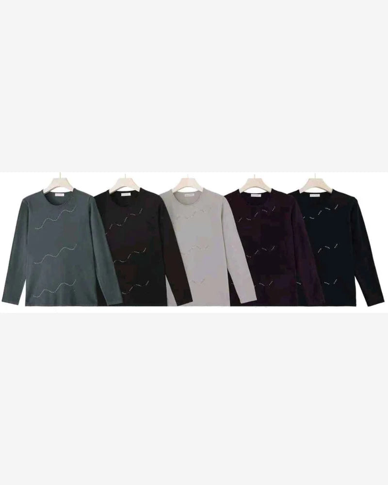 Maglia donna Blu Oltre misto all'ingrosso modello QBS83150 - L&Y - foto 2
