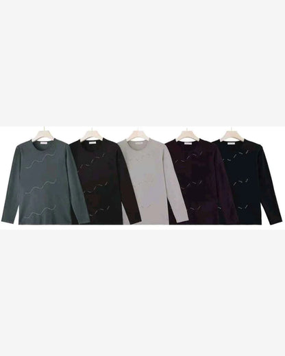 Maglia donna Blu Oltre misto all'ingrosso modello QBS83150 - L&Y - foto 2