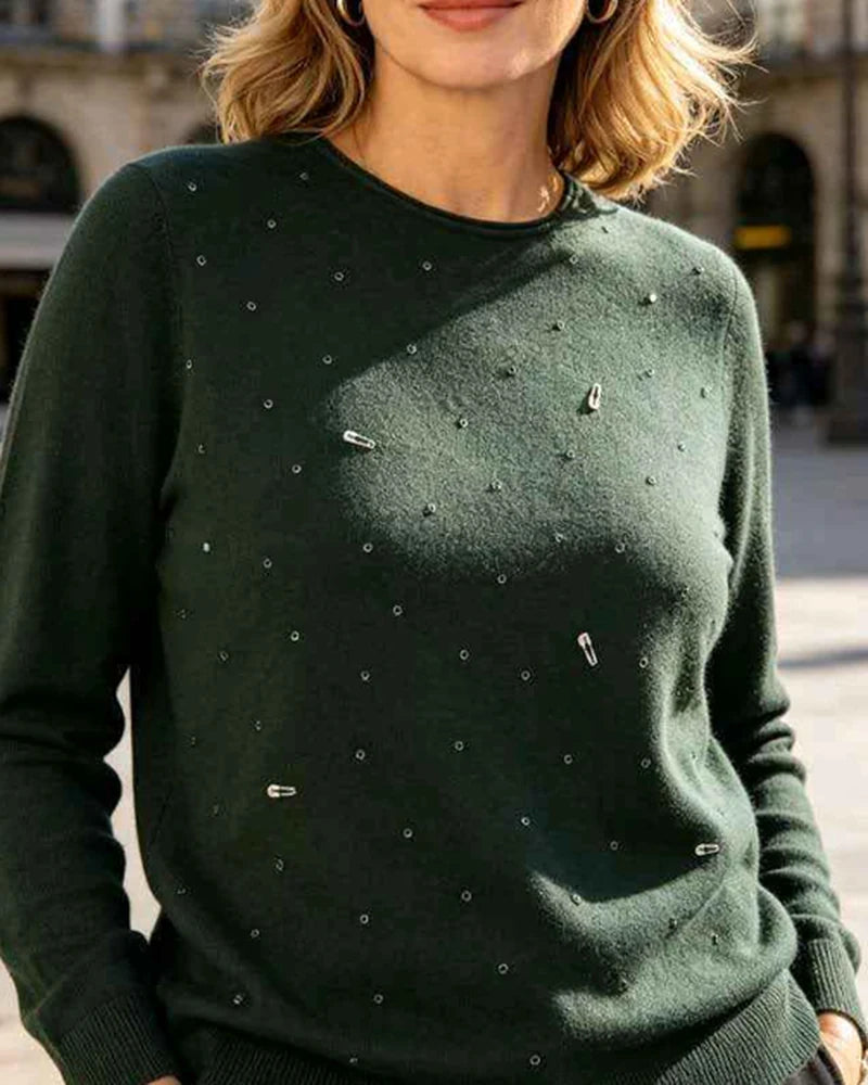 Maglia donna Blu Oltre misto all'ingrosso modello QBS83158 - L&Y