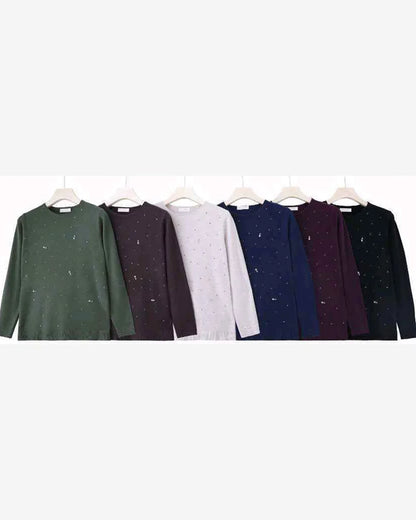 Maglia donna Blu Oltre misto all'ingrosso modello QBS83158 - L&Y - foto 2