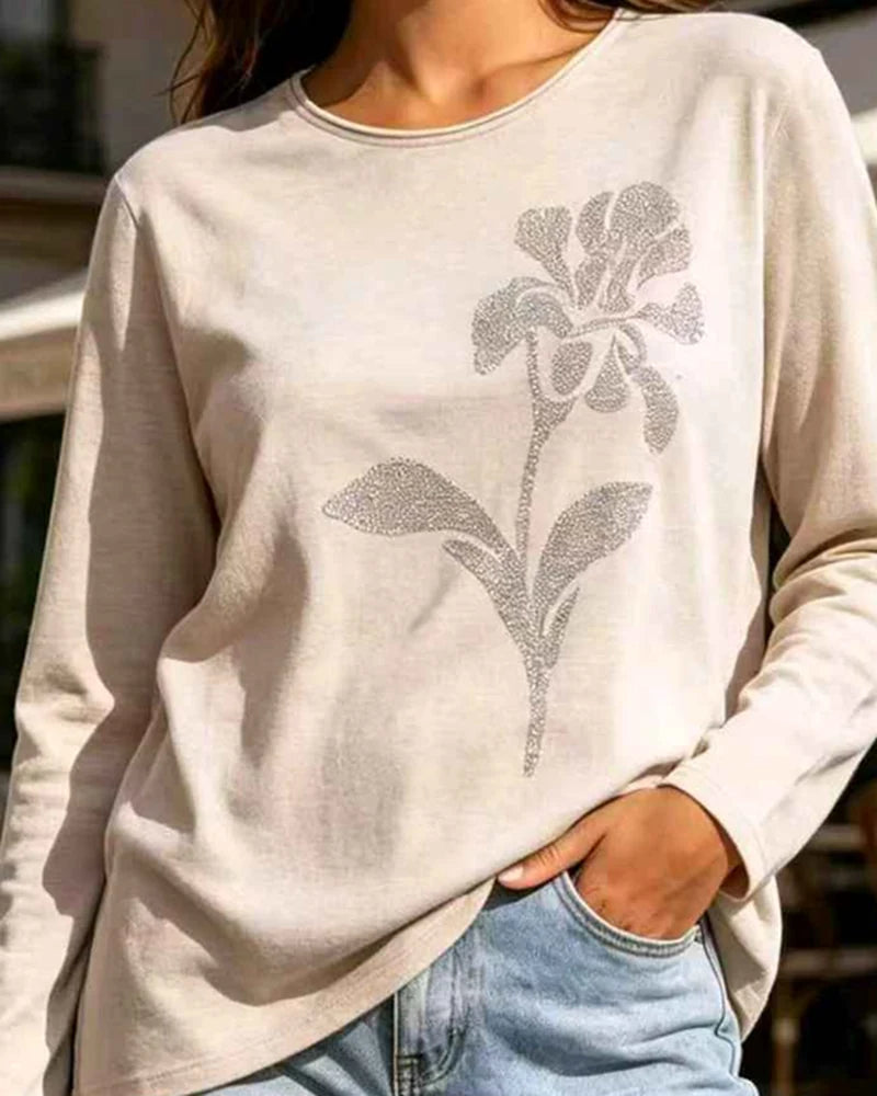 Maglia donna Blu Oltre misto all'ingrosso modello QBS83161 - L&Y