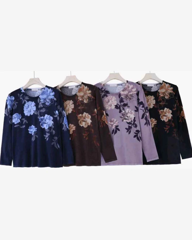 Maglia donna Blu Oltre misto all'ingrosso modello QBS84009 - L&Y - foto 2