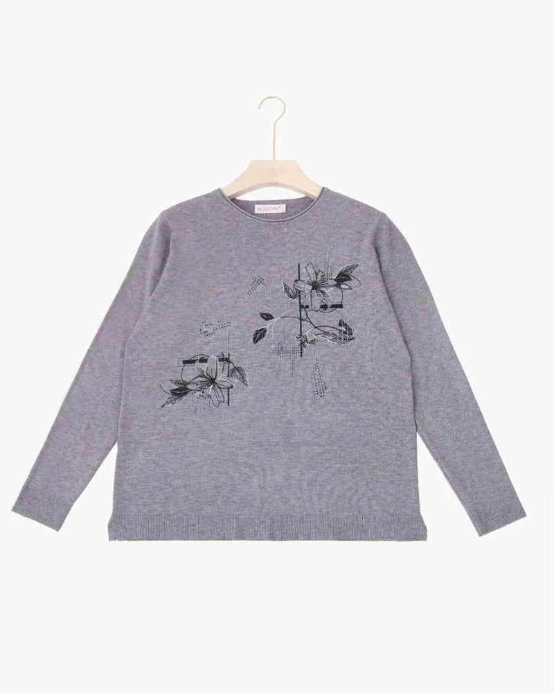Maglia donna Blu Oltre misto all'ingrosso modello QBS84532 - L&Y