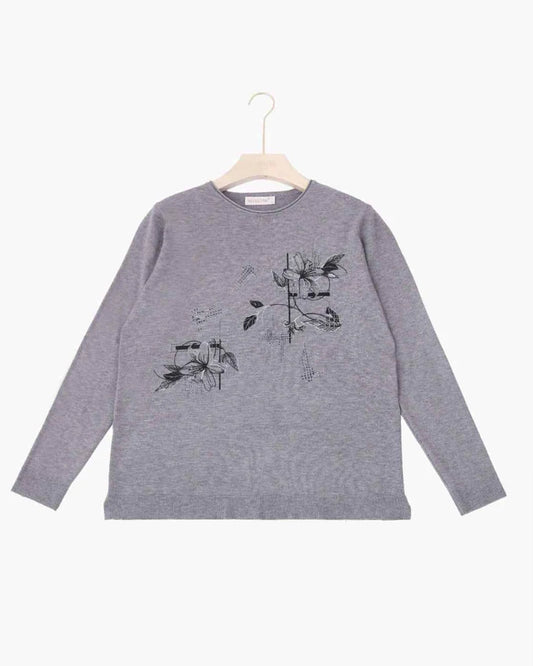 Maglia donna Blu Oltre misto all'ingrosso modello QBS84532 - L&Y