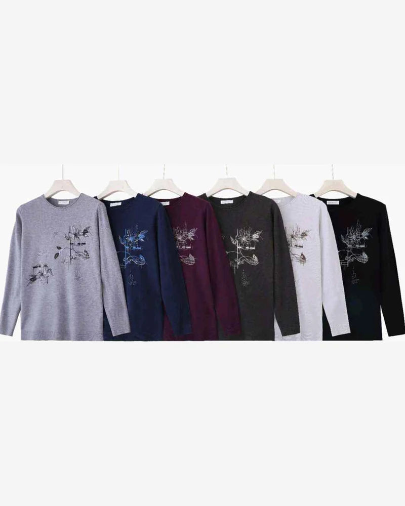 Maglia donna Blu Oltre misto all'ingrosso modello QBS84532 - L&Y - foto 2