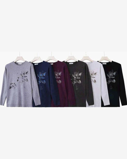 Maglia donna Blu Oltre misto all'ingrosso modello QBS84532 - L&Y - foto 2