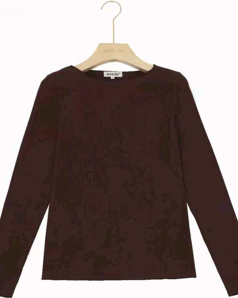 Maglia donna Blu Oltre misto all'ingrosso modello RC60001A - L&Y