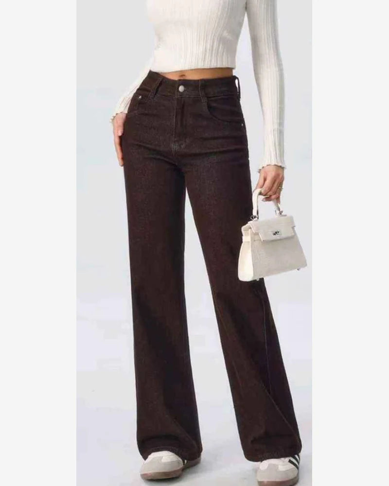 Jeans donna Eilous Jeans marrone all'ingrosso modello SA7680 - L&Y