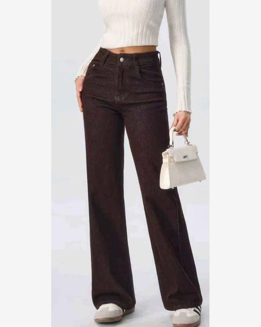 Jeans donna Eilous Jeans marrone all'ingrosso modello SA7680 - L&Y