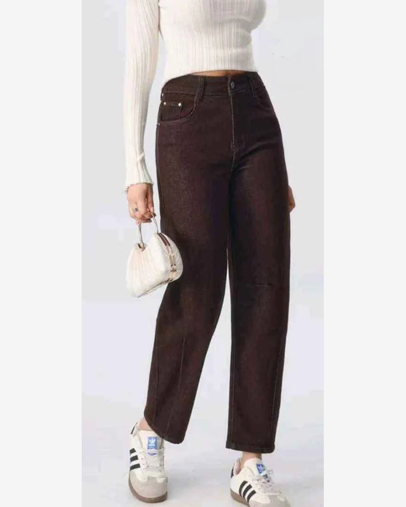Jeans donna Eilous Jeans marrone all'ingrosso modello SA7681 - L&Y