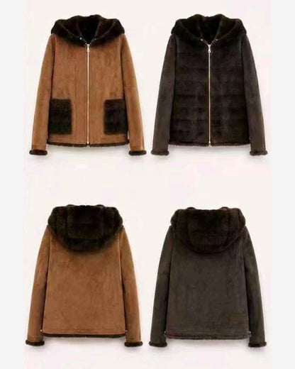 Ecopelliccia donna Miss Kiss cammello all'ingrosso modello SM-B06 - L&Y - foto 2