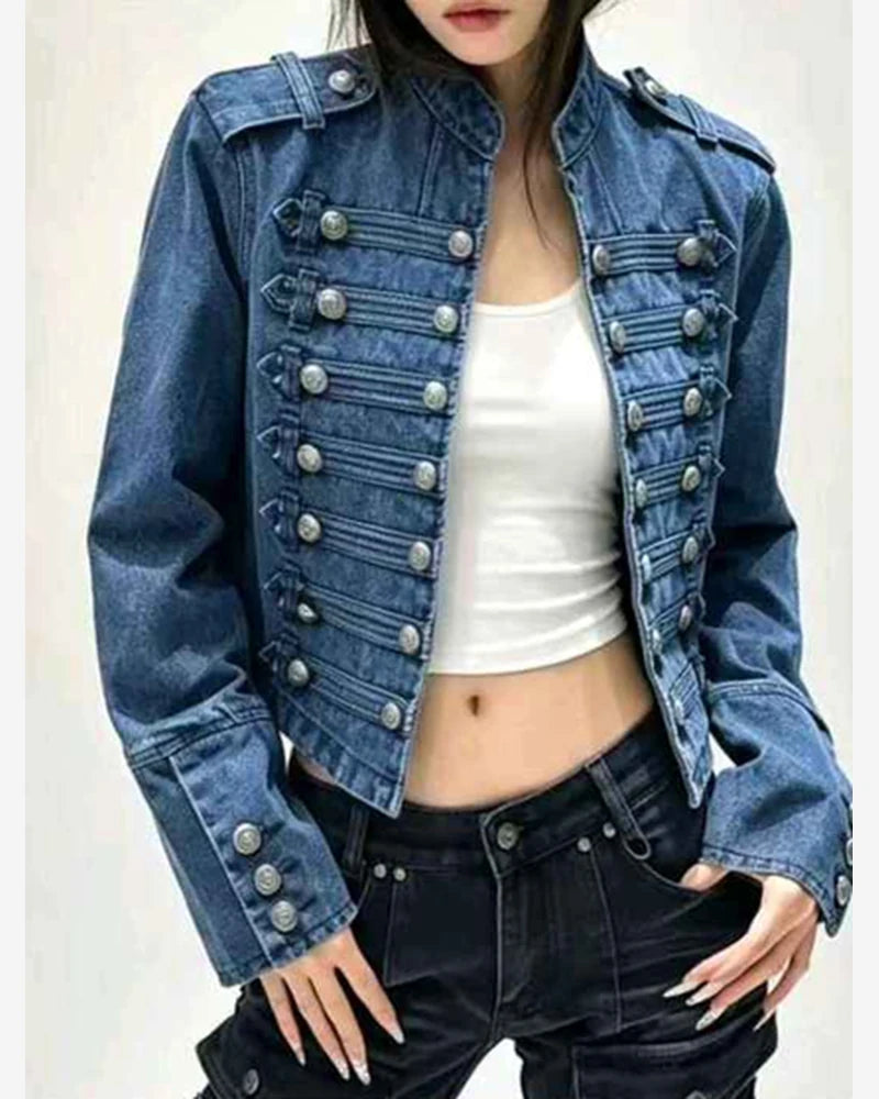 Giacca di jeans donna Miss Kiss nero all'ingrosso modello SMR20159 - L&Y