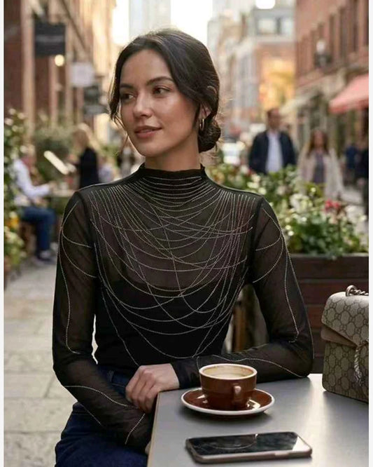 Maglia donna Gondola Blu nero all'ingrosso modello V5253 - L&Y