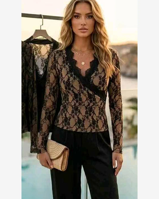 Maglia donna Gondola Blu misto all'ingrosso modello V63087 - L&Y