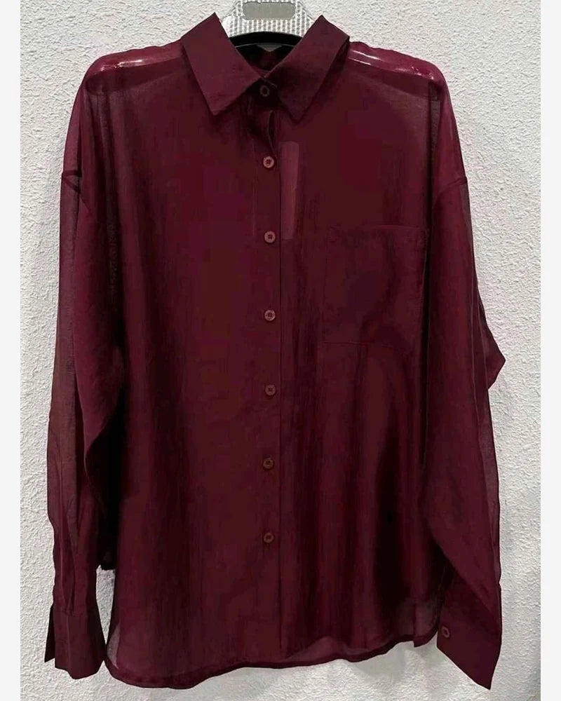 Camicia donna Vinceotto all'ingrosso rosso modello V6808 - L&Y