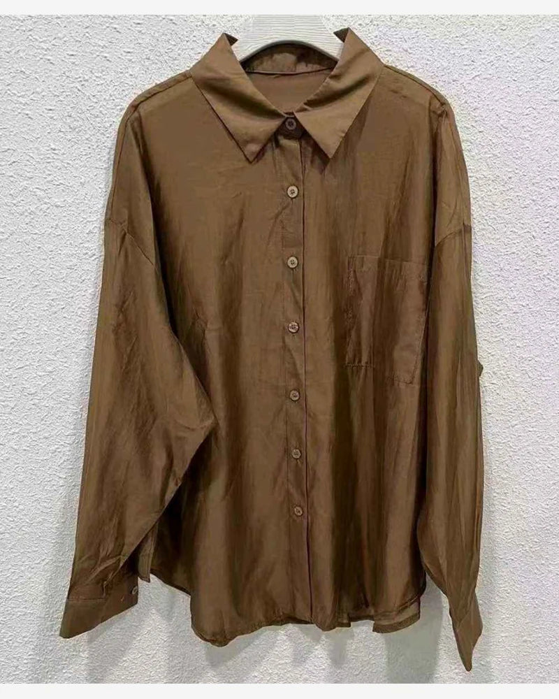 Camicia donna Vinceotto all'ingrosso caffé modello V6808 - L&Y