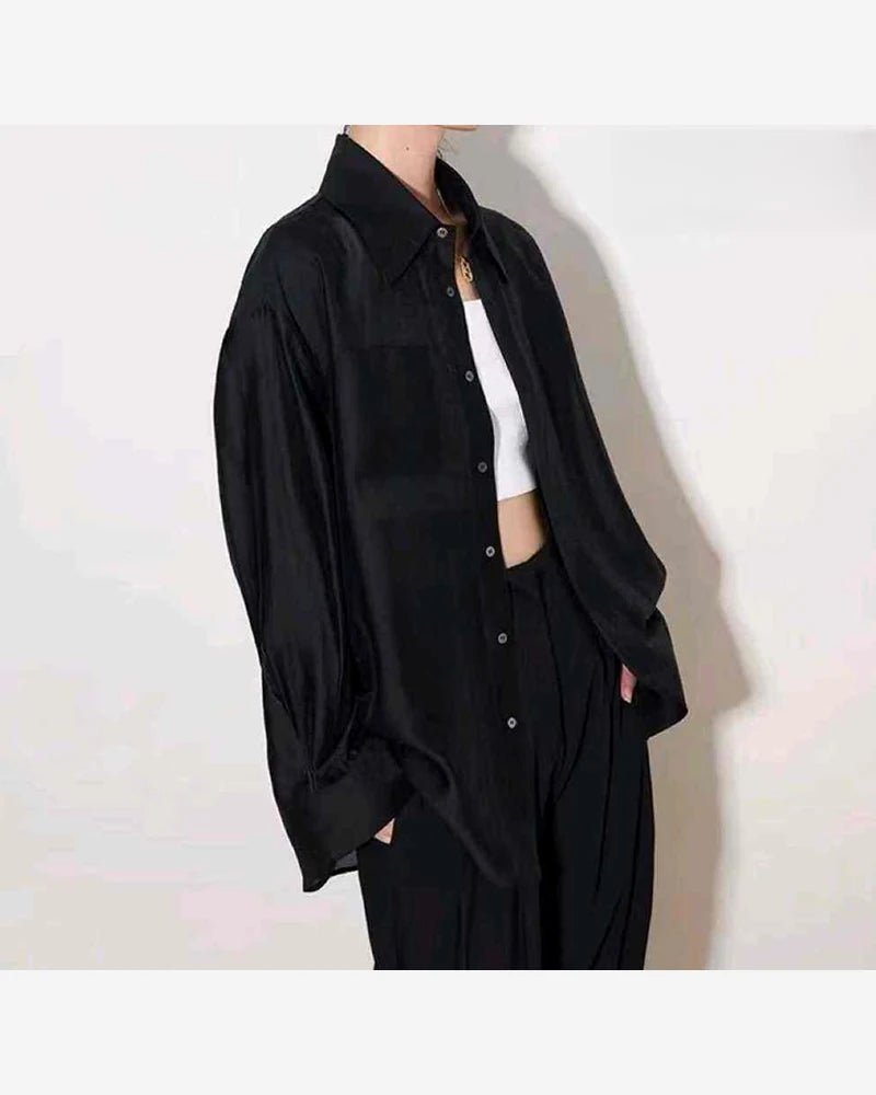 Camicia donna Vinceotto all'ingrosso nero modello V6808 - L&Y