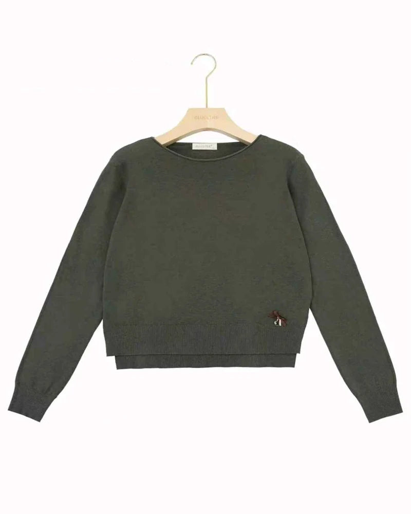 Maglia donna Blu Oltre misto all'ingrosso modello WB83212B - L&Y
