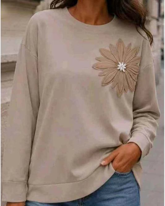 Maglia donna Blu Oltre misto all'ingrosso modello WB84145 - L&Y