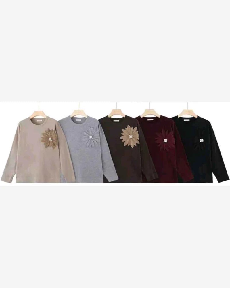 Maglia donna Blu Oltre misto all'ingrosso modello WB84145 - L&Y - foto 2
