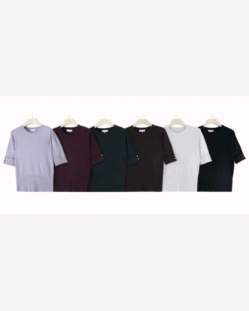 Maglia donna Blu Oltre misto all'ingrosso modello WBY84225B - L&Y - foto 2